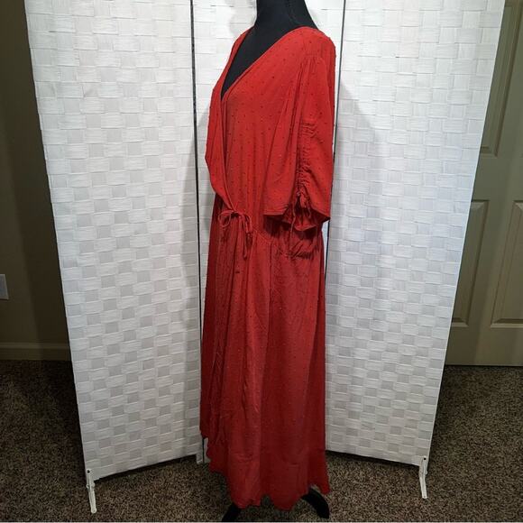 Torrid Red Midi Wrap Dress - Picture 5 of 15